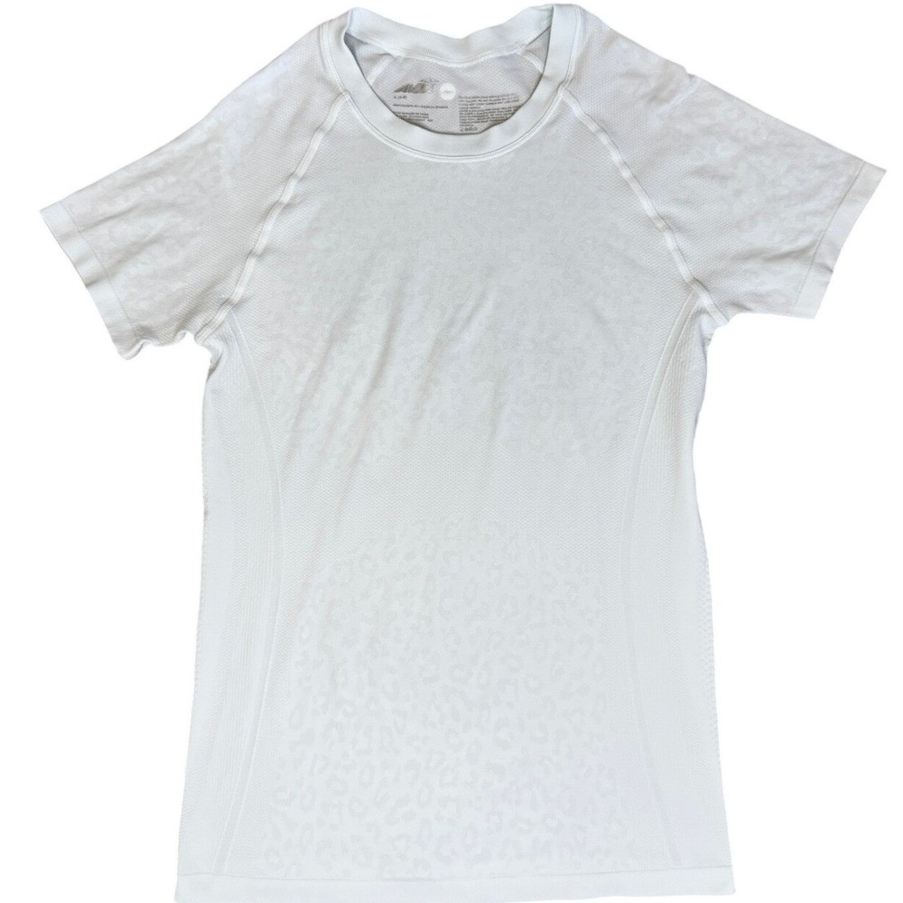 Avia Womens‎ White Leopard Print Seamless Activewear T-Shirt AV35N2013905 Size S